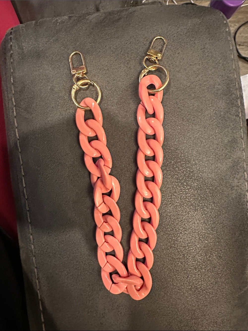Pink Chain Strap with Gold Hardware - Women's Accessory